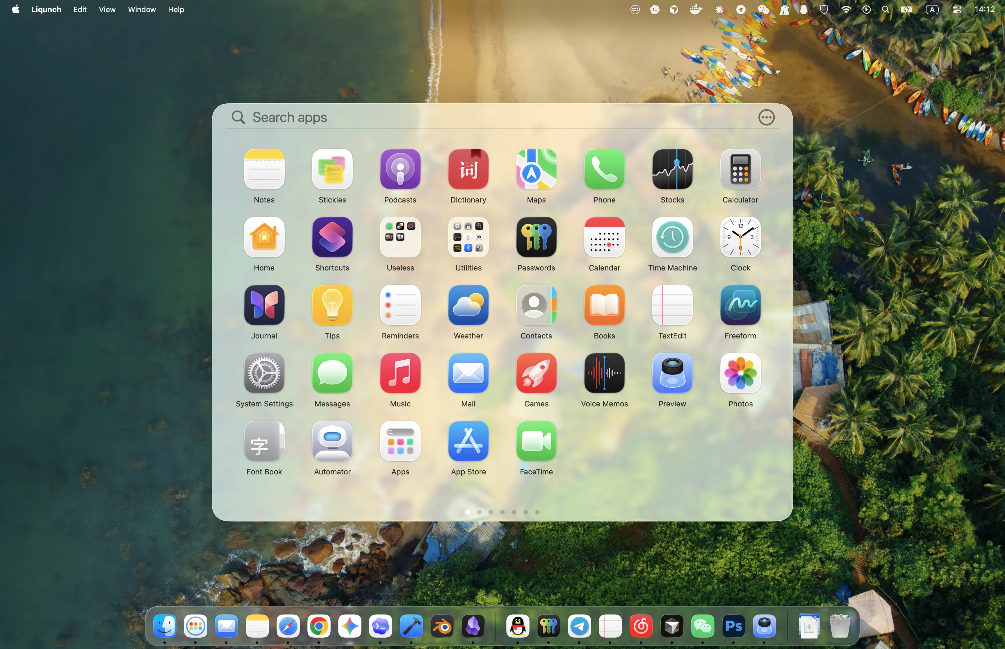 Liqunch app launcher on macOS