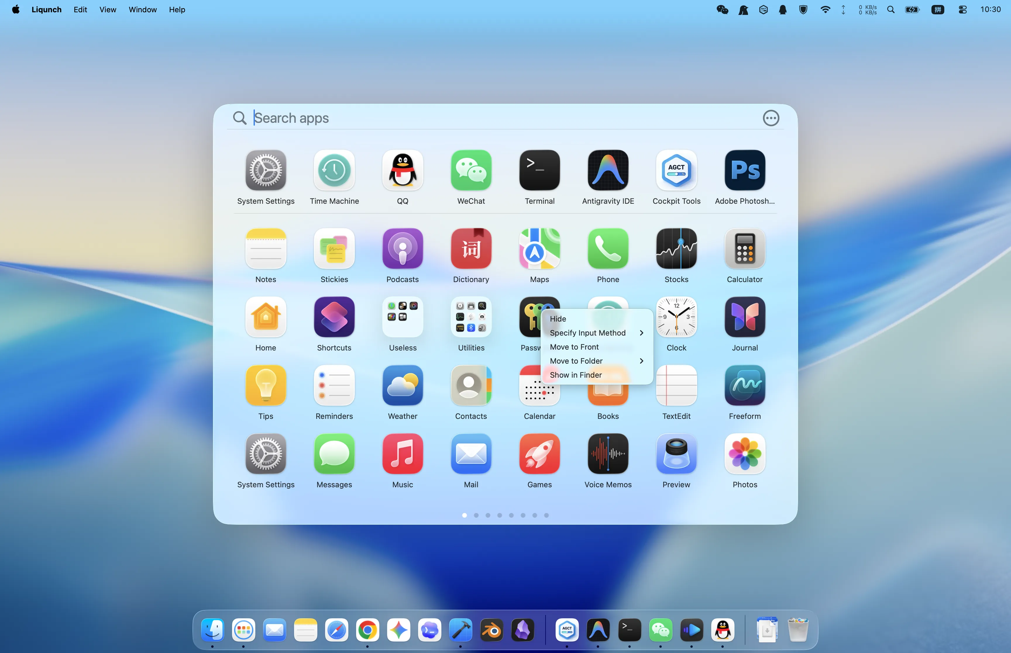 Liqunch app launcher on macOS